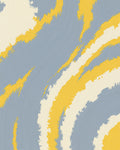 Textured Blue Yellow Brushstroke Swirls Rug
