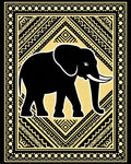 Black Elephant BORDERED Geometric BOLD Rug