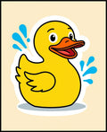 Cheery Yellow Duck Splash Design Rug