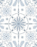 Pale Blue Floral Starburst Serene Medallion Rug