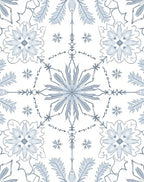 Pale Blue Floral Starburst Serene Medallion Rug