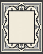 Geometric Art Deco Cream Black Gray Rug