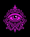 Radiant Magenta Eye Emblem Swirls Rug