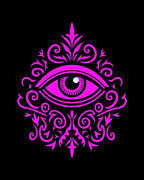Radiant Magenta Eye Emblem Swirls Rug