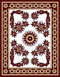 Ornate Crimson Bloom Center Rug