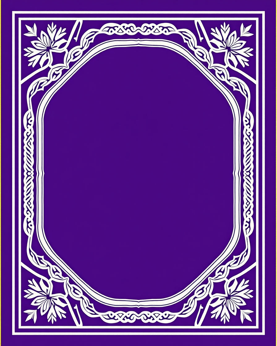 Regal Purple Intricate Floral Frame Rug