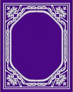 Regal Purple Intricate Floral Frame Rug