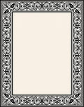 Classic Black Ivory Scroll Border Rug