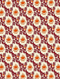 Crimson Orange Sunburst Medallion Rug