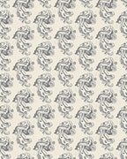 Monochromatic Sketchy Octopus Repeating Arrangement Rug