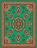 Emerald Jade Medallion Ornamental Rug