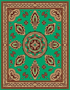 Emerald Jade Medallion Ornamental Rug