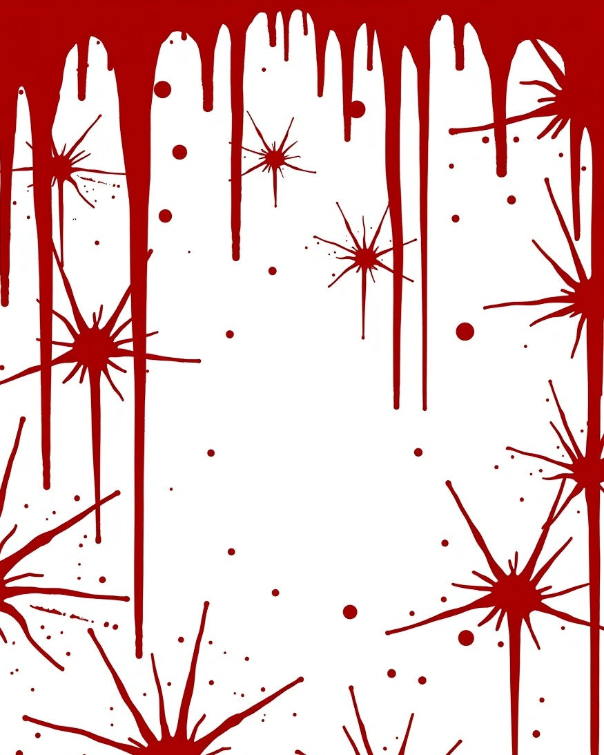 Crimson Splash Spatter Droplet Effect Rug