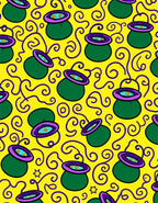 Emerald Cauldron Swirl Yellow Motif Rug