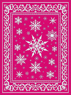 Fuchsia Snowflakes Border Medallion Rug