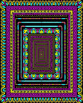 Vibrant Pink Teal Yellow Geometric Borders Rug