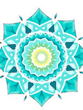 Aqua Teal Floral Mandala Harmony Rug