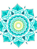 Aqua Teal Floral Mandala Harmony Rug