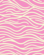 Pink Cream Wavy Stripe Rug