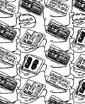 Bold Black And White Graphic Cards Rug