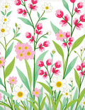 Pink White Floral Garden Meadow Rug