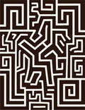 Abstract Black White Geometric Labyrinth Rug