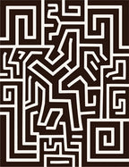 Abstract Black White Geometric Labyrinth Rug
