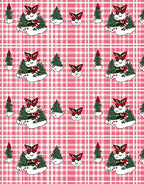 Whimsical Snowman Forest Plaid Rug