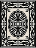 Black Ivory Ornamental Oval Medallion Rug