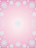 Delicate Teal Snowflake Frame Pink Rug