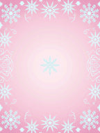 Delicate Teal Snowflake Frame Pink Rug