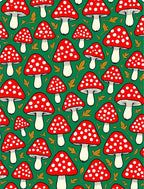 Red White Mushroom Forest Garden Rug