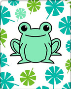 Green Frog With Teal Leaf Accents Rug