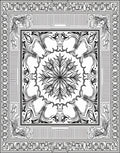 Intricate Black White Floral Mandala Art Rug