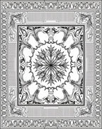 Intricate Black White Floral Mandala Art Rug
