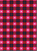 Dazzling Pink White Floral Plaid Rug