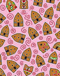 Pink Gingerbread House Swirls Rug