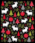 Festive White Lamb Christmas Tree Sprinkle Rug