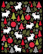 Festive White Lamb Christmas Tree Sprinkle Rug