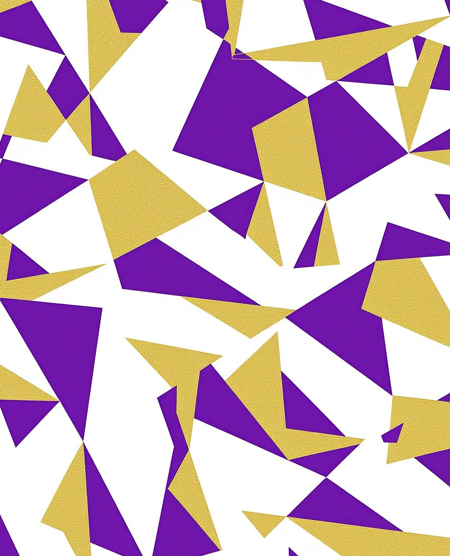 Modern Purple Gold Geometric Angles Rug