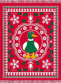 Festive Red Duck Snowflake Holly Rug
