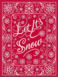 White Snowflakes Border Holiday Rug