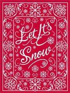 White Snowflakes Border Holiday Rug