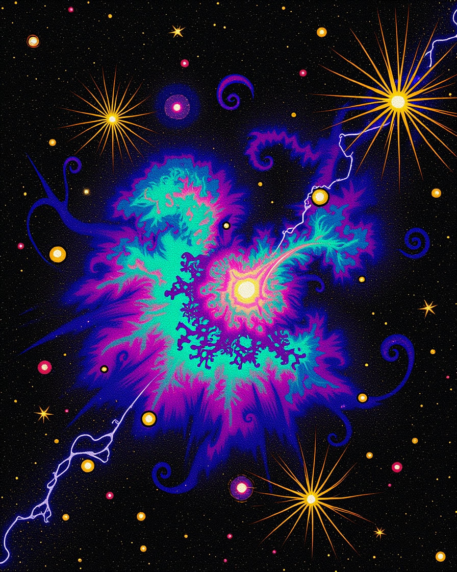 Cosmic Nebula Burst With Stars Rug