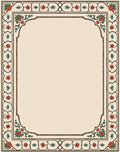 Caramel Floral Border With Green Accents Rug