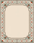 Caramel Floral Border With Green Accents Rug