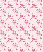 Whimsical Pink Figures Repeating Pattern Rug