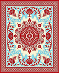 Red Cream Sky Mandala Rug