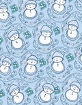 Whimsical Snowman Blue Swirls Rug