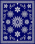 Deep Blue Snowflake Mandala Scatter Rug